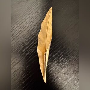 Gold Leaf Feather Brooch - Women's Jewelry